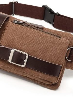 Vintage Men's Waist Bag Sports Waist Pack Bum Bag Security Money Waist Day Pack Pouch Hip Belt Bag Bumbag Coffee