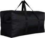 Extra Large Storage Duffle Bag with Zippers and Handles, Black Big Foldable Duffle Bag for Travel-130L