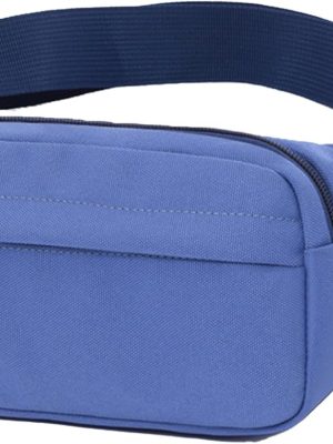 Large Fanny Pack for Men Women,Waterproof Crossbody Sports Waist Bag Pack Lightweight Belt Bag Hip Bum Bag for Traveling,Dog Walking,Running,Hiking,Cycling,Easy Carry Any Phone (Blue B)