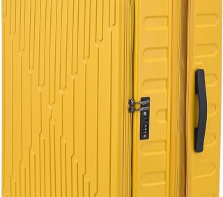 29 Inch Luggage with Expansion & Side Opening Design, 50 * 31(35)*76cm, 117L~133L Ligthweight ABS+PC Hardshell Checked Suitcase, Yellow