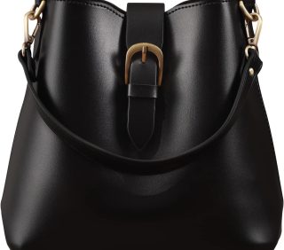 Bucket Vegan Leather Bag For Women  Retro Faux Casual  Classic Vintage Simple Shoulder Handbag
