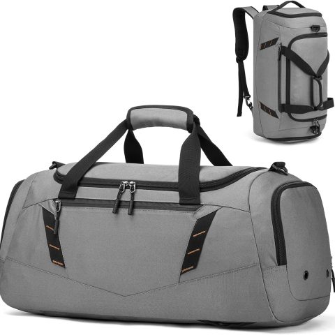 Travel Duffle Bag Sports Gym Duffel bag, Grey, 22 Inches, Travel Duffle Bag Backpack